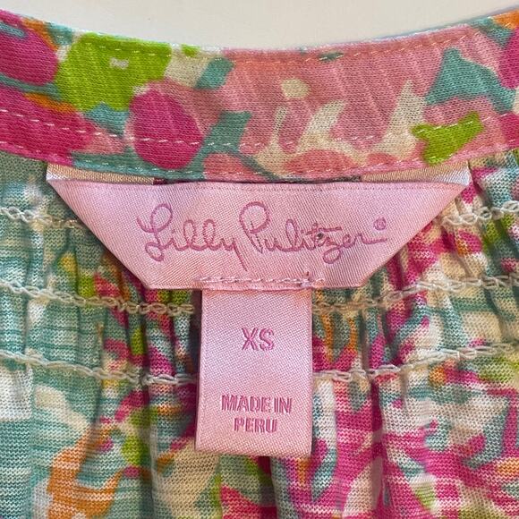 Lilly Pulitzer Essie Top Womens XS Scuba to Cuba Print Colorful Beachy Tank - Picture 5 of 8